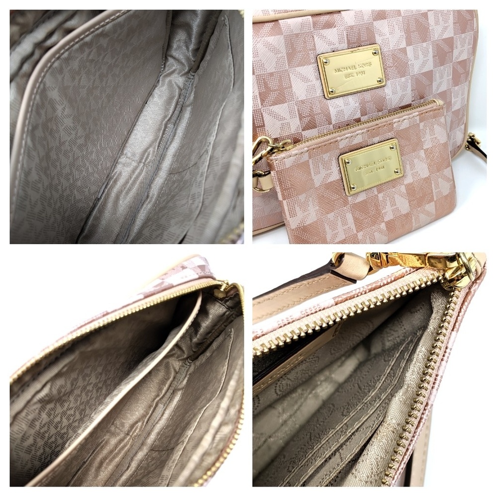 MICHAEL KORS Pink Bag Rose Gold Checkerboard Set - Picture 4 of 8